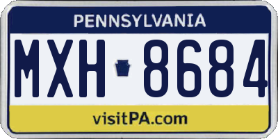 PA license plate MXH8684