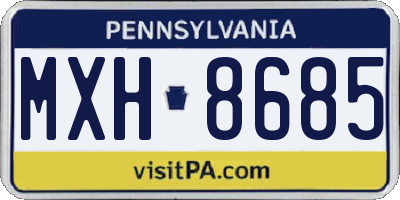 PA license plate MXH8685