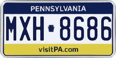 PA license plate MXH8686
