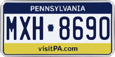 PA license plate MXH8690