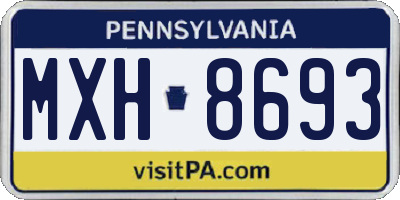 PA license plate MXH8693