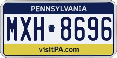 PA license plate MXH8696