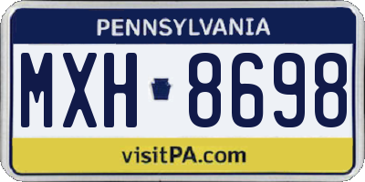 PA license plate MXH8698