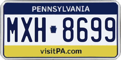 PA license plate MXH8699