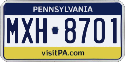 PA license plate MXH8701