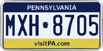 PA license plate MXH8705