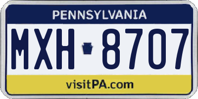 PA license plate MXH8707