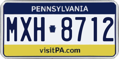 PA license plate MXH8712