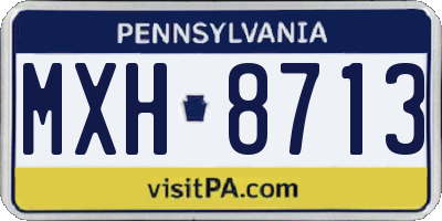 PA license plate MXH8713