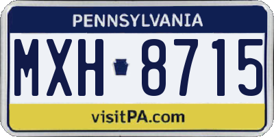 PA license plate MXH8715