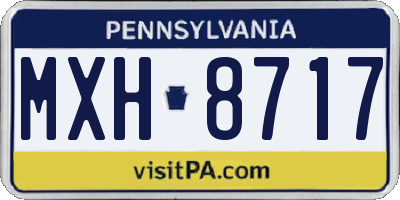 PA license plate MXH8717