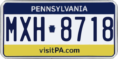 PA license plate MXH8718