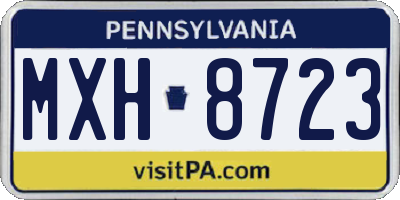 PA license plate MXH8723