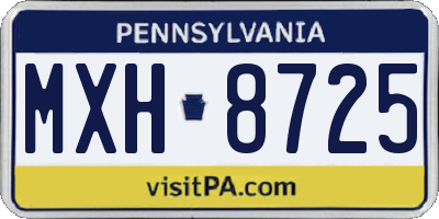 PA license plate MXH8725