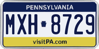 PA license plate MXH8729