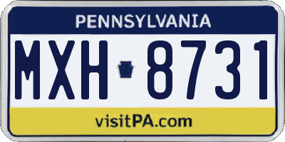 PA license plate MXH8731