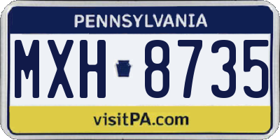 PA license plate MXH8735