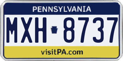 PA license plate MXH8737
