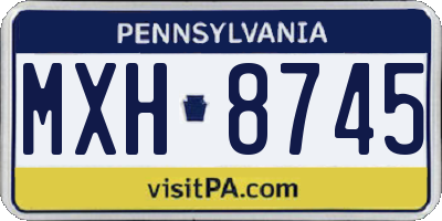 PA license plate MXH8745