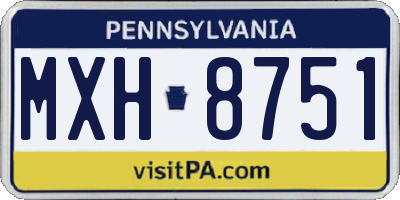 PA license plate MXH8751