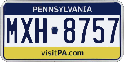 PA license plate MXH8757