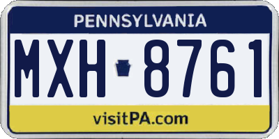PA license plate MXH8761