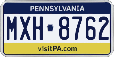 PA license plate MXH8762