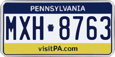 PA license plate MXH8763