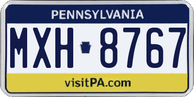 PA license plate MXH8767