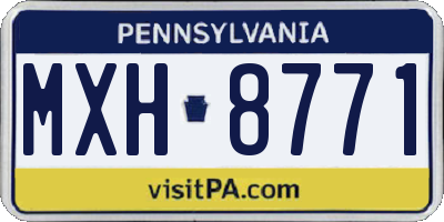 PA license plate MXH8771