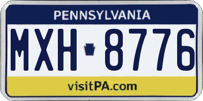 PA license plate MXH8776