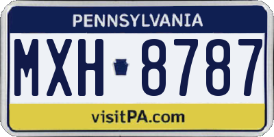 PA license plate MXH8787
