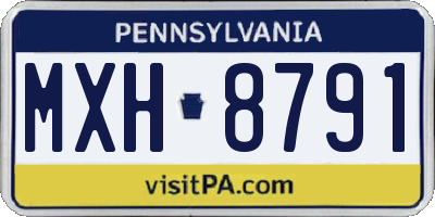 PA license plate MXH8791