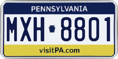 PA license plate MXH8801