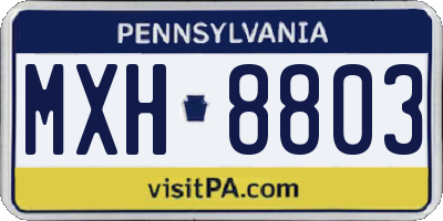 PA license plate MXH8803