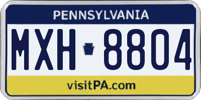 PA license plate MXH8804
