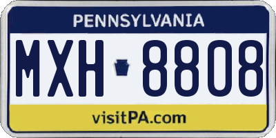 PA license plate MXH8808