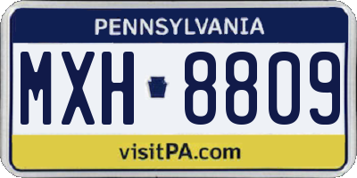 PA license plate MXH8809