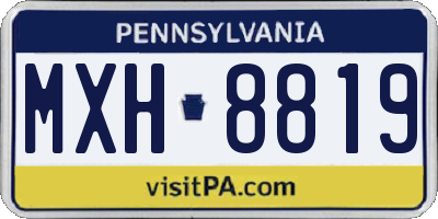 PA license plate MXH8819