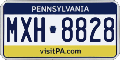 PA license plate MXH8828