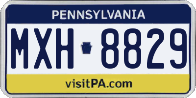PA license plate MXH8829