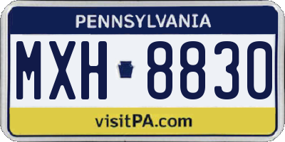 PA license plate MXH8830