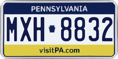 PA license plate MXH8832