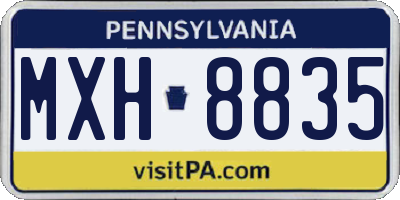 PA license plate MXH8835