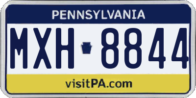 PA license plate MXH8844