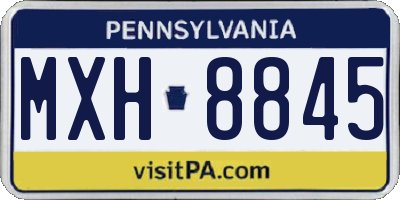 PA license plate MXH8845
