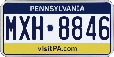 PA license plate MXH8846