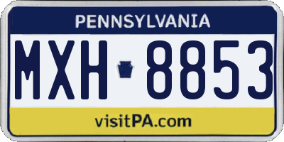 PA license plate MXH8853