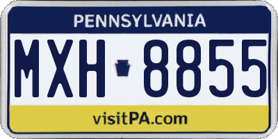 PA license plate MXH8855