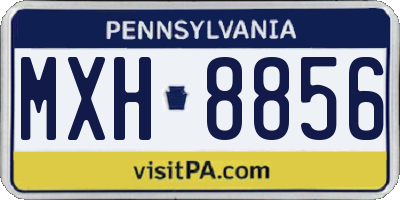 PA license plate MXH8856